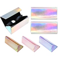 Bestpackaging étui à lunettes en cuir PU fait à la main étui à lunettes personnalisé mode Triangle étui à lunettes lunettes de soleil étui pliant peut imprimer logo