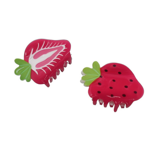 Pinces à cheveux Angelina Fraise 5,5 cm, design fruits en plastique, pour enfants, usage quotidien - Product Image 4