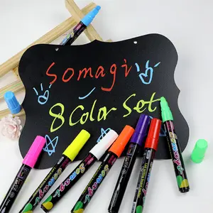 Highlighter 8 colors Fluorescent Board Special Pen Water-based Environmental Protection Rewritable Chalk Graffiti Art Supplie