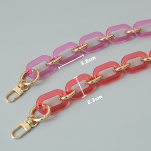 Tracolla a catena in acrilico rosa trasparente per borse in plastica ornamento accessorio di ricambio borsa tracolla - Product Image 3