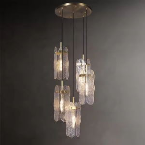 Lámpara colgante de techo de cristal grande de estilo nórdico moderno, Lámpara decorativa artística, LED bombilla, Color de 3000K, habitación de Hotel ODM - Product Image 3