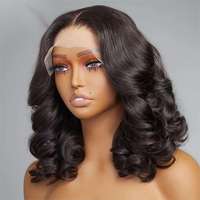 Peluca de Cabello Humano Brasileño al por Mayor con Encaje Frontal, Peluca de Cabello Virgen con Ondas Sueltas para Mujeres Negras, Peluca con Encaje Pre-Arrancado y Cabello de Bebé