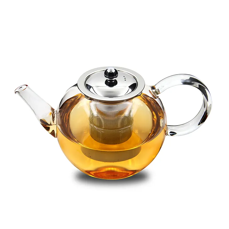 Amazon hot sales glass teapot tea set New customized heat resistant glass teapot teaware with handle