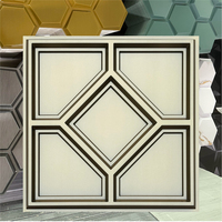 Dalles de plafond carrées 3D artistiques en PVC blanc moderne, panneaux muraux en grille, étanches, pour hôpitaux, appartements, vente directe d'usine, hôtels