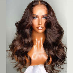 Jennifer Custom Glueless13x4 encaje frontal cabello humano Marrón 99 Burg rojo prearrancado encaje cuerpo onda brasileño pelucas de cabello crudo - Product Image 6