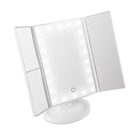 Loupe à écran tactile LED pliable et portable HD Miroir de maquillage carré rotatif à 180 degrés