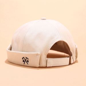 Gorro Marinero sin Visera de Algodón con Borde Enrollado, Estilo Casual Urbano, Unisex, para las Cuatro Estaciones - Product Image 2