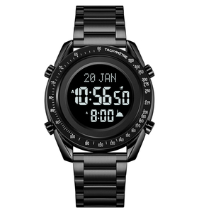 SKMEI 2143 relojes digitales árabes de acero inoxidable dirección islámica Qibla <span class=keywords><strong>Al</strong></span> Azan reloj de pulsera para oraciones musulmanas reloj Azan - Product Image 3