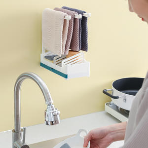 Panier à vaisselle en plastique, boîte de rangement, creuse, porte-éponge, caddie d'évier avec vidange, 1 pièce - Product Image 3