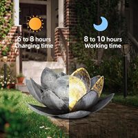 DÉCORATION EXTÉRIEURE LOTUS EN MÉTAL AVEC ÉNERGIE SOLAIRE POUR PATIO