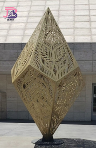 Sculpture géométrique extérieure carrée de <span class=keywords><strong>centre</strong></span> commercial Installation d'art de LED Forme creuse polygonale de modèle - Product Image 6