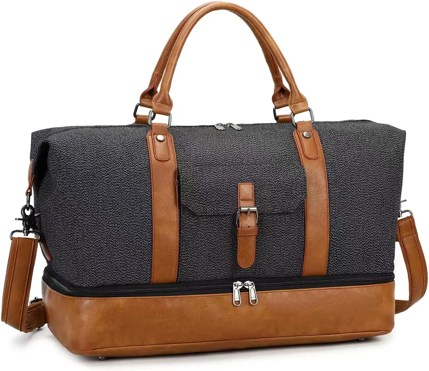 Canvas Travel Duffel Bag Overnight Weekender Bag Carry Shoulder Bag With Shoes Compartment