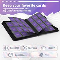 Classeur de cartes à collectionner personnalisé 360 emplacements 9 pochettes en cuir PU avec fermeture éclair pour cartes de sport et de jeu sous protège-cartes et toploaders