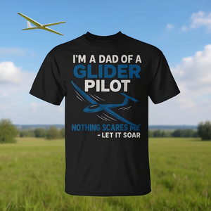 T-shirt « Fier papa d'un pilote de planeur » à manches courtes, col rond, impression numérique, pour homme adulte, motif avion de vol en altitude - Product Image 3