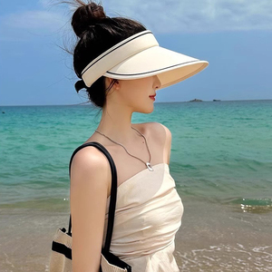 Visière d'été tendance pour femme, grande visière pliable, protection UV UPF50+, idéale pour la plage, les voyages, le cyclisme en plein air - Product Image 6