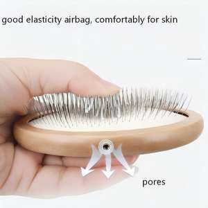 Brosse autonettoyante écologique en PET et acier inoxydable pour enlever les poils d'animaux, peigne de toilettage pour chats et chiens - Product Image 5