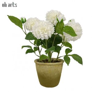 Flores Artificiales de Diseño Popular para Interiores y Exteriores, Flores Artificiales de Dalia Blancas - Product Image 1