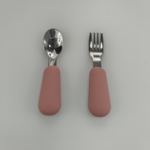 Cuillères de dégustation en acier inoxydable pas chères pour enfants, style japonais, ensemble fourchette et cuillère pour bébé, écologiques, sans BPA, vaisselle d'alimentation - Product Image 5