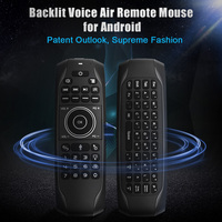 Mini clavier rechargeable de haute qualité, sans fil 2.4G, G7V PRO, rétroéclairé, fonction vocale, souris aérienne, fonction d'apprentissage, télécommande intelligente