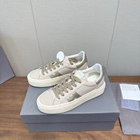 Baskets décontractées à plateforme pour femme en cuir véritable, à lacets, coupe basse, semelle épaisse, logo argenté, pour la marche quotidienne, chaussures de luxe de créateur