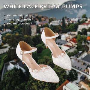 รองเท้าส้นสูงผ้าซาตินสีชมพูสไตล์นางฟ้า ดีไซน์ทันสมัยสำหรับฤดูร้อน หัวเหลี่ยม กันลื่น พร้อมโบว์ รับสั่งซื้อจำนวนมาก - Product Image 2