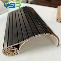 Panneaux muraux en placage de chêne blanc, panneaux muraux flexibles en MDF rainurés ronds, panneaux muraux à lattes en bois pour la décoration intérieure