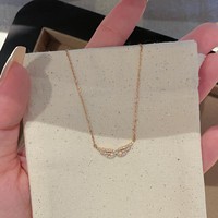 Collier Aile Double en Argent 925 Style Coréen-Japonais, Chaîne de Clavicule Scintillante en Zircon, Design Unique et Tendance
