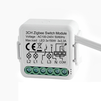 Tuya Zigbee Smart Diy Wall 1 2 3 4 Gang Way Module de commutateur de lumière fonctionne avec Alexa Google Home