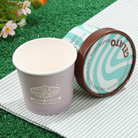Gobelets à glace en papier recyclables à paroi simple, enduits de PE, de qualité alimentaire, personnalisés, 3 oz, 4 oz, 5 oz, pour desserts froids, yaourts et glaces