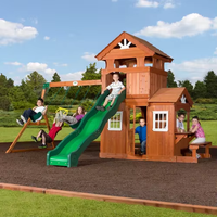 Équipements de jeux d'extérieur pour enfants, tunnel en bois, toboggan et installations de jeux de jardin pour aire de jeux