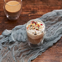 Verre à double paroi en borosilicate transparent de 450 ml (15 oz), résistant à la chaleur, compatible lave-vaisselle, sans BPA, sans condensation, pour café glacé