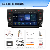Autoradio Android Auto BQCC 8 pouces IPS MP5 avec écran Carplay, lecteur multimédia MP5, RDS, BT, FM, stéréo de voiture pour Skoda Octavia 2 (A5) 04-13