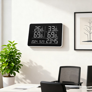 Thermomètre et hygromètre mural à double usage pour bureau, adapté à une utilisation intérieure et extérieure avec émetteur sans fil - Product Image 6