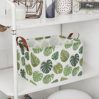 Panier de Pâques rectangulaire vert NTAOHAMPER, pliable, imperméable, thème jungle, boîte de rangement en tissu pour enfants avec poignées