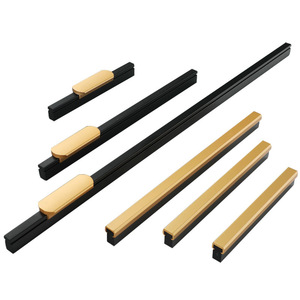 Lideshi Modern Minimalist <b>Wardrobe</b> Door Handle 1m Black Gold <b>Long</b> Cabinet Pull For Kitchen Furniture Hardware - Product Image 2