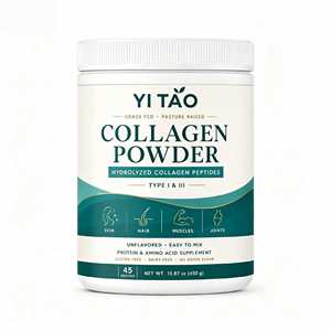 Colágeno en Polvo de Marca Privada, Tipo I y III, Péptidos Hidrolizados de Animales Alimentados con Pasto, para Piel, Cabello y Articulaciones, OEM, 450g - Product Image 1