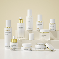 Ensemble d'Emballage Soin Peau à Fond Épais avec Logo Personnalisé, Pot Crème Cosmétique en Verre de Luxe et Bouteille de Lotion Tonique de 30, 50 g, 100, 120 ml avec Pompe