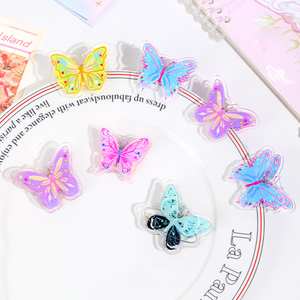 NASNAK - Clips de Papel Acrílicos Transparentes de Doble Cara con Diseño de Mariposa, Multifuncionales, para Libros de Información Estudiantil y Papelería - Product Image 3