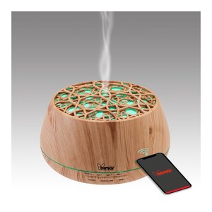 Difusor de aromas (400ml) Wi-Fi con luces y altavoz de madera clara DA26 - Product Image 1