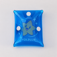 Porte-monnaie transparent en PVC avec bouton-pression, porte-clés chien de dessin animé, breloque de sac, support pour écouteurs/rouge à lèvres/cartes, ultra-léger et portable