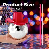 Vaso de Fiesta con Diseño de Bola de Discoteca, 20 oz, con Brillantina, para Celebraciones de Boda, Novedoso y Elegante