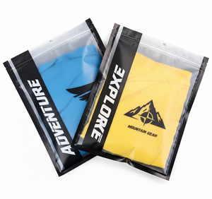 Custom Clear Transparent Plastic Clothing Zipper <b>Packaging</b> <b>Bags</b> with Logo - Product Image 1