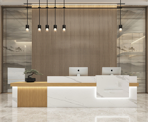 เคาน์เตอร์ต้อนรับวิลล่าหรูหราทำจากไฟเบอร์กลาส ดีไซน์ทันสมัยสำหรับล็อบบี้คลับส่วนตัว - Product Image 5