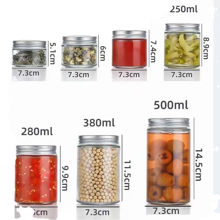 Regular-Mouth Glass Mason Jars, 8-Ounce (6-Pack) Glass Canning Jars with Silver Metal Airtight Lids and Bands with Chalkboard