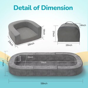 Custom Manufacturer Comfortable Safety Toddler <b>Floor</b> <b>Beds</b> with Soft Foam for Baby and Kids with Washable Cover Portable Handle - Product Image 5