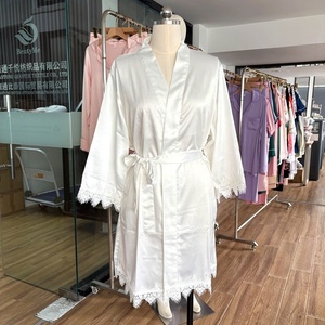 Kimono da Sposa <span class=keywords><strong>in</strong></span> Raso di <span class=keywords><strong>Seta</strong></span> Opaco per Damigelle, Lunghezza al Ginocchio, Morbido e Lussuoso - Product Image 3