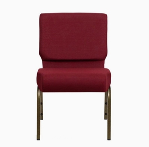 Chaise d'église tendance empilable avec rembourrage épais en tissu et structure métallique, petite chaise de bureau pliable pour l'école, l'hôtel, le culte et la prière - Product Image 2