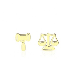 Mqaiwu — boucles d'oreilles en acier inoxydable, bijou créatif avec marteau, échelle asymétrique - Product Image 1