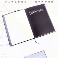 Carnet de notes Death Note 2025 à couverture rigide, thème anime, 77 feuilles, en cuir PU, reliure cousue, grand format, noir, pour l'école