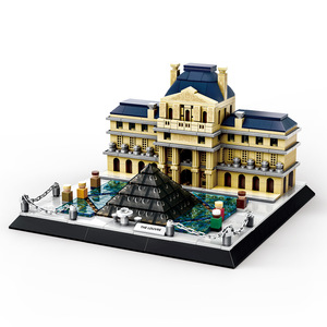 Bloques de Construcción de Plástico ABS Wange, Serie de Arquitectura del Louvre de París, <span class=keywords><strong>Francia</strong></span>, Juguete Educativo de Ensamblaje de Bloques de Piezas Pequeñas para Todas las Edades - Product Image 1
